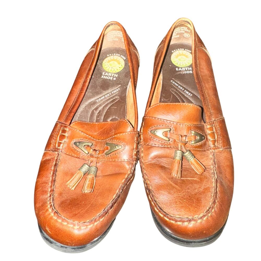 Earth Shoe Loafer Women's Size 9 W Brown Leather Tassel Gelron 2000 Comfort Shoe